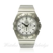 A GENTLEMAN`S STAINLESS STEEL OMEGA CONSTELLATION CO-AXIAL CHRONOMETER `DOUBLE EAGLE` CHRONOGRAPH