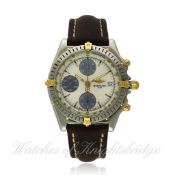 A GENTLEMAN`S STEEL & GOLD BREITLING CHRONOMAT CHRONOGRAPH WRISTWATCH CIRCA 1990s, REF. B13050.1