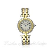 A LADIES STEEL & GOLD CARTIER PANTHERE RONDE BRACELET WATCH CIRCA 1990s , REF. 04528 D: Silver