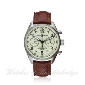 A GENTLEMAN`S STAINLESS STEEL BELL & ROSS VINTAGE 126 AUTOMATIC CHRONOGRAPH WRISTWATCH CIRCA 2010,