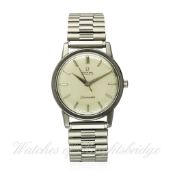 A GENTLEMAN`S STAINLESS STEEL OMEGA SEAMASTER AUTOMATIC WRISTWATCH CIRCA 1963, REF. 165.003 D: