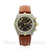 A GENTLEMAN`S STEEL & GOLD BREITLING CHRONOMAT CHRONOGRAPH WRISTWATCH CIRCA 1990s, REF. 81.950 D: