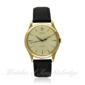 A RARE GENTLEMAN`S LARGE SIZE 9CT SOLID GOLD ROLEX PRECISION WRISTWATCH CIRCA 1950s, REF. 12847 D: