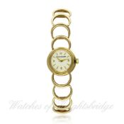 A LADIES 9CT SOLID GOLD JAEGER LECOULTRE BRACELET WATCH CIRCA 1950s, REF. 7974 D: Silver dial with