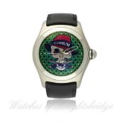 A GANGSTER`S STAINLESS STEEL CORUM BUBBLE WRISTWATCH COLLECTOR SERIES 2007, LIMITED EDITION OF 888