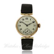 A RARE GENTLEMAN`S 9CT SOLID GOLD ROLEX "OFFICERS" SWIVEL LUG WRISTWATCH CIRCA 1915, REF. 3942 D: