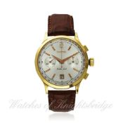 A GENTLEMAN`S 18K SOLID ROSE GOLD EBERHARD & CO EXTRA-FORT CHRONOGRAPH WRISTWATCH CIRCA 2010, REF.