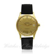 A FINE GENTLEMAN`S 18K SOLID GOLD OMEGA CONSTELLATION CHRONOMETER WRISTWATCH CIRCA 1965 D: Champagne