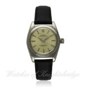 A GENTLEMAN`S STAINLESS STEEL ROLEX OYSTER PERPETUAL "BUBBLE BACK" CHRONOMETER WRISTWATCH CIRCA