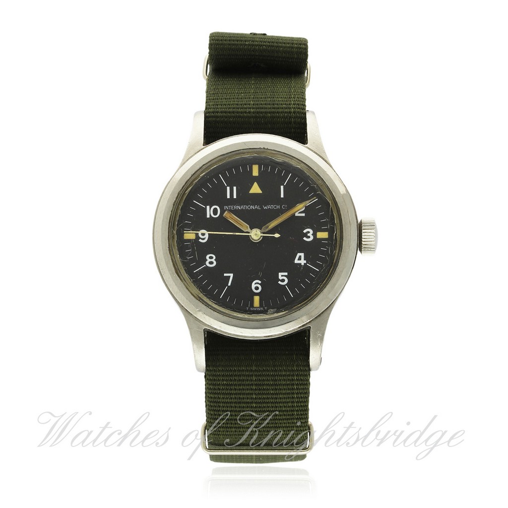 A RARE GENTLEMAN`S STAINLESS STEEL BRITISH MILITARY R.A.F. IWC MARK 11 PILOT`S WRISTWATCH DATED