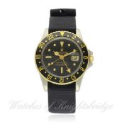 A GENTLEMAN`S STEEL & GOLD ROLEX OYSTER PERPETUAL GMT MASTER WRIST WATCH CIRCA 1974, REF. 1675