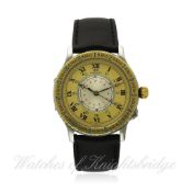 A GENTLEMAN`S STEEL & GOLD LONGINES LINDGERGH HOUR ANGLE WRISTWATCH CIRCA 1990, REF. 989.5215 D: