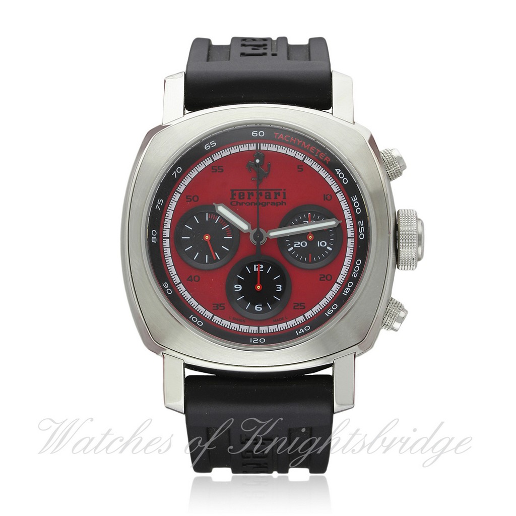 A GENTLEMAN`S STAINLESS STEEL PANERAI FERRARI 45 GRANTURISMO CHRONOGRAPH WRISTWATCH CIRCA 2012, REF.