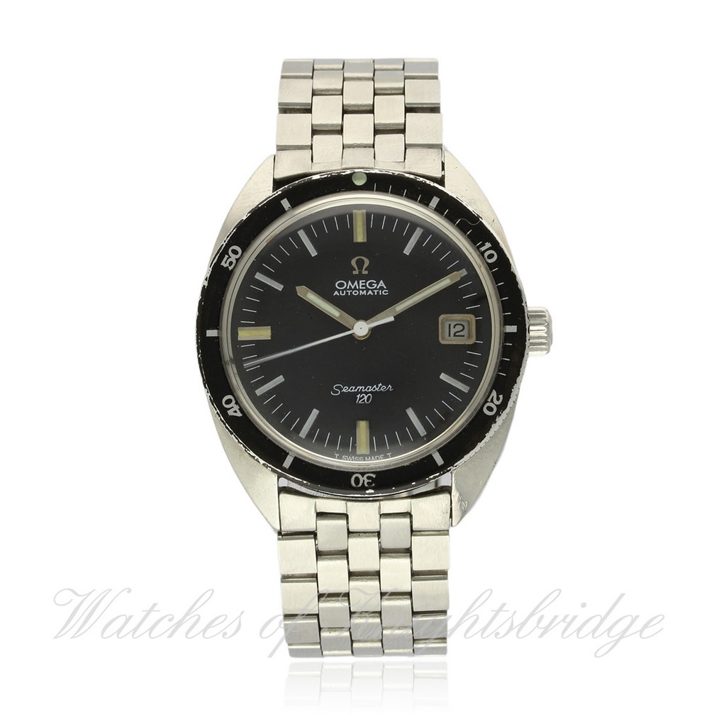 A GENTLEMAN`S STAINLESS STEEL OMEGA SEAMASTER 120 AUTOMATIC BRACELET WATCH CIRCA 1967, REF. 166.