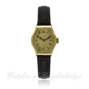 A LADIES 18CT SOLID GOLD ROLEX WRISTWATCH CIRCA 1920s D: Champagne colour dial with applied Arabic