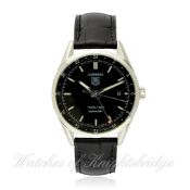 A GENTLEMAN`S STAINLESS STEEL TAG HEUER CARRERA TWIN-TIME AUTOMATIC WRISTWATCH CIRCA 2007, WITH