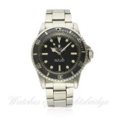 A GENTLEMAN`S STAINLESS STEEL ROLEX OYSTER PERPETUAL SUBMARINER BRACELET WATCH CIRCA 1973, REF. 5513