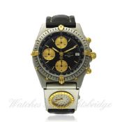 A GENTLEMAN`S STEEL & GOLD BREITLING CHRONOMAT CHRONOGRAPH WRISTWATCH CIRCA 1990s, REF. B13047