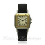 A GENTLEMAN`S STEEL & GOLD CARTIER SANTOS GALBEE WRISTWATCH CIRCA 1990s, REF. 187901 D: Silver