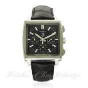 A GENTLEMAN`S STAINLESS STEEL TAG HEUER MONACO CHRONOGRAPH WRIST WATCH DATED 2008, REF. CW2111