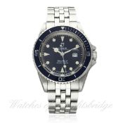 A LADIES STAINLESS STEEL ROLEX TUDOR OYSTER DATE MINI-SUB BRACELET WATCH CIRCA 1990, REF. 73090 D: