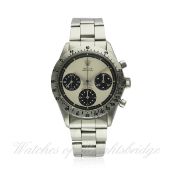 AN EXTREMELY RARE GENTLEMAN`S STAINLESS STEEL ROLEX ``PAUL NEWMAN`` DAYTONA COSMOGRAPH BRACELET