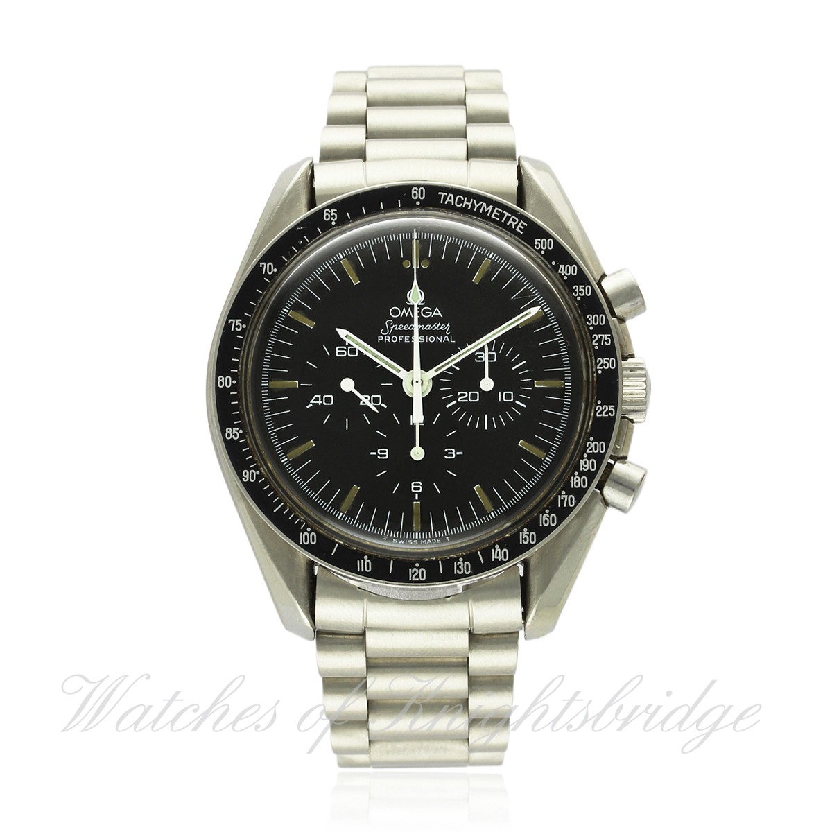 A GENTLEMAN`S STAINLESS STEEL OMEGA SPEEDMASTER PROFESSIONAL CHRONOGRAPH BRACELET WATCH CIRCA