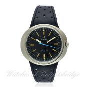 A GENTLEMAN`S STAINLESS STEEL OMEGA GENEVE DYNAMIC WRIST WATCH CIRCA 1970s D: Blue dial with