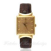 A RARE GENTLEMAN`S 18K SOLID GOLD OMEGA AUTOMATIC WRIST WATCH CIRCA 1958, REF. 3977 SC D: