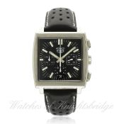 A GENTLEMAN`S STAINLESS STEEL TAG HEUER MONACO CHRONOGRAPH WRIST WATCH CIRCA 2002, REF. CS2111 D: