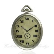 A FINE & RARE GENTLEMAN`S PLATINUM LONGINES POCKET WATCH CIRCA 1930 D: Silver dial with applied