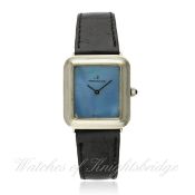 A GENTLEMAN`S 18K SOLID WHITE GOLD JAEGER LECOULTRE WRIST WATCH CIRCA 1980s, REF. 6031.22 D: Blue