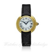 A LADIES 18K SOLID GOLD CARTIER WRIST WATCH CIRCA 1970s D: White dial with applied Roman