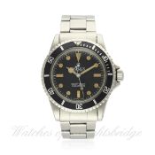 A GENTLEMAN`S STAINLESS STEEL ROLEX OYSTER PERPETUAL SUBMARINER BRACELET WATCH CIRCA 1967, REF. 5513