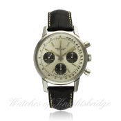 A RARE GENTLEMAN`S STAINLESS STEEL BREITLING ``LONG PLAYING`` CHRONOGRAPH WRIST WATCH CIRCA 1970s,