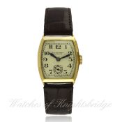 A GENTLEMAN`S 18K SOLID GOLD J.W.BENSON LONDON WRIST WATCH CIRCA 1930 D: Silver dial with applied