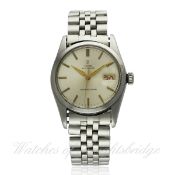 A GENTLEMAN`S STAINLESS STEEL ROLEX TUDOR OYSTERDATE BRACELET WATCH CIRCA 1950s, REF. 7919 D: Silver