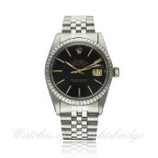 A GENTLEMAN`S STAINLESS STEEL ROLEX OYSTER PERPETUAL DATEJUST BRACELET WATCH CIRCA 1981, REF.