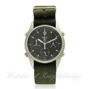 A GENTLEMAN`S STAINLESS STEEL BRITISH MILITARY SEIKO CHRONOGRAPH PILOTS WRIST WATCH DATED 1989 D: