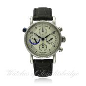 A GENTLEMAN`S STAINLESS STEEL CHRONOSWISS TORA DUAL TIME CHRONOGRAPH WRIST WATCH CIRCA 2008, REF. CH