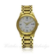 A GENTLEMAN`S 18K SOLID GOLD PIAGET POLO BRACELET WATCH DATED 1989, REF. 24001 M 501 D WITH ORIGINAL