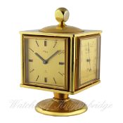 A GILT METAL FOUR SIDED IMHOF 8 DAY `WEATHER STATION` DESK CLOCK CIRCA 1960s, REF. 58 334 D: Four