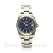 A MIDSIZE STAINLESS STEEL ROLEX OYSTER PERPETUAL DATEJUST BRACELET WATCH DATED 1999, REF. 68210 WITH