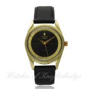 A GENTLEMAN`S GOLD CAPPED UNIVERSAL GENEVE POLEROUTER WRIST WATCH CIRCA 1960s, REF. 166109/01 D: