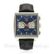 A GENTLEMAN`S STAINLESS STEEL TAG HEUER ``STEVE MCQUEEN`` MONACO AUTOMATIC CHRONOGRAPH WRIST WATCH