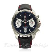 A GENTLEMAN`S STAINLESS STEEL TAG HEUER GRAND CARRERA RS CHRONOGRAPH WRISTWATCH DATED 2012, REF.