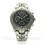 A GENTLEMAN`S STAINLESS STEEL TAG HEUER LINK CHRONOGRAPH BRACELET WATCH CIRCA 2004, REF. CT5111 D: