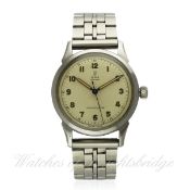 A GENTLEMAN`S STAINLESS STEEL ROLEX TUDOR OYSTER WRIST WATCH CIRCA 1940s, REF. 4545 D: Silver dial