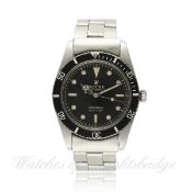 A RARE GENTLEMAN`S STAINLESS STEEL ROLEX OYSTER PERPETUAL ``NON-SHOULDERed`` SUBMARINER BRACELET