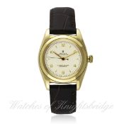 A RARE GENTLEMAN`S 14K SOLID GOLD ROLEX OYSTER PERPETUAL ``BUBBLE BACK`` CHRONOMETER WRIST WATCH
